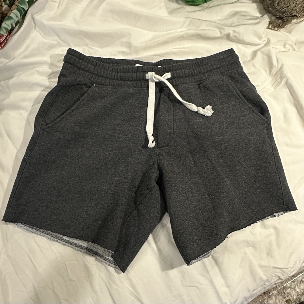 Caloleyng Sweat Shorts Mens Size S Gray Athletic Wide Waistband Drawstring Soft